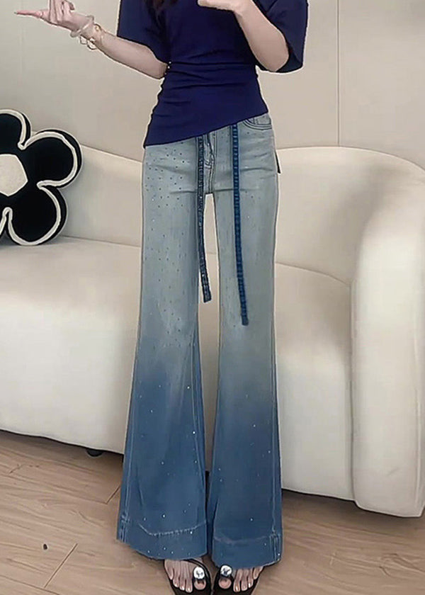 Color New Wide Fall Pants Gradient Zircon Denim Leg