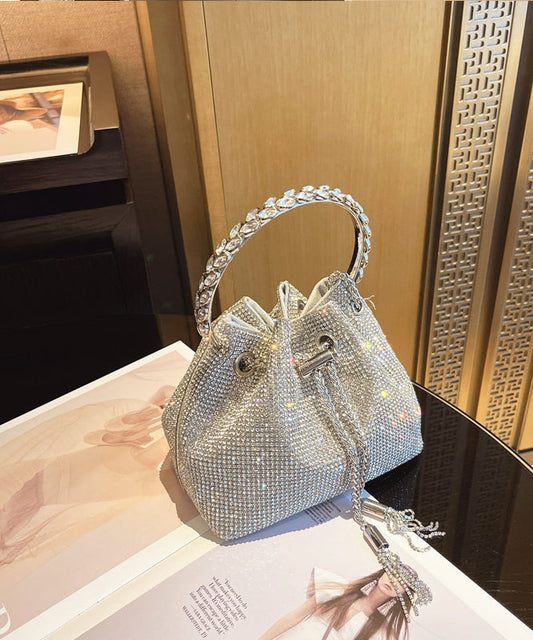 Studded Glitter Pouch Water Diamond Metal Bag Handmade New