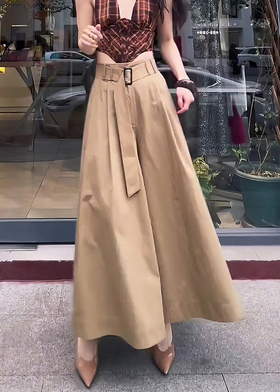 Waist Khaki Cotton Pants Fall Skirt Solid High Design Original