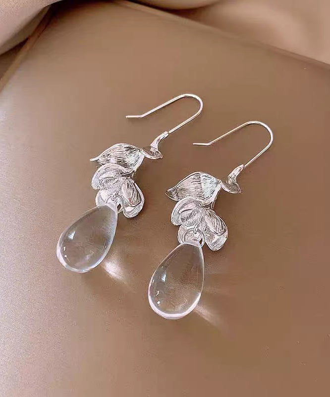 Original Design Silk Glass Earrings Alloy Water Drop