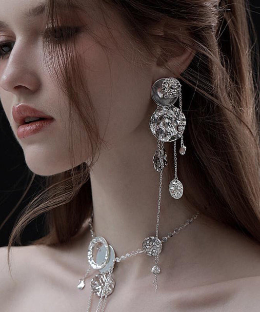 Tassel Original Earrings Disc Copper Drop Silk Design Wavy