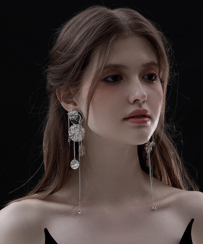 Tassel Original Earrings Disc Copper Drop Silk Design Wavy