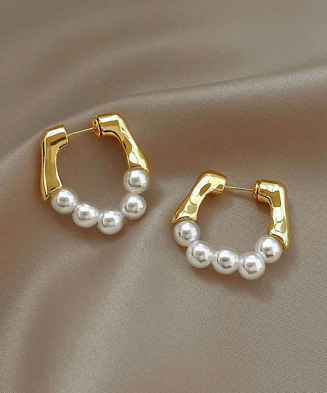 Design Pearl Original Alloy White Earrings Hoop