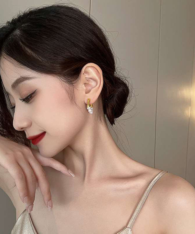 Design Pearl Original Alloy White Earrings Hoop