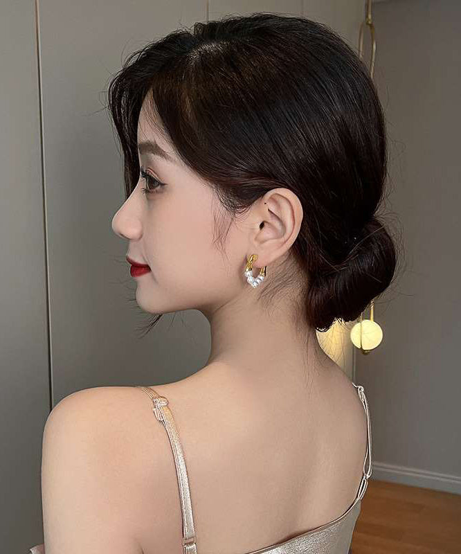 Design Pearl Original Alloy White Earrings Hoop