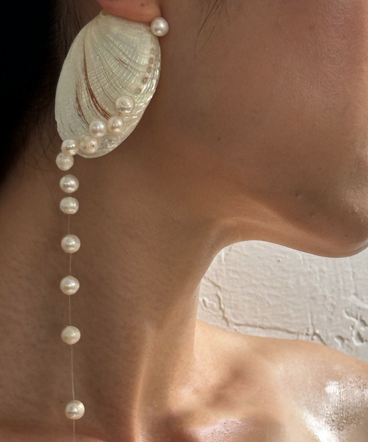 White Drop Shell Design Alloy Earrings Pearl Original Tassel