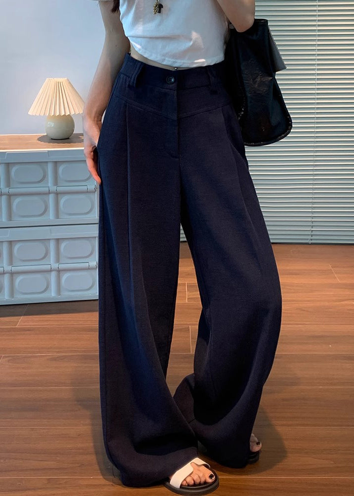 Fall Original Linen White Button High Waist Pants