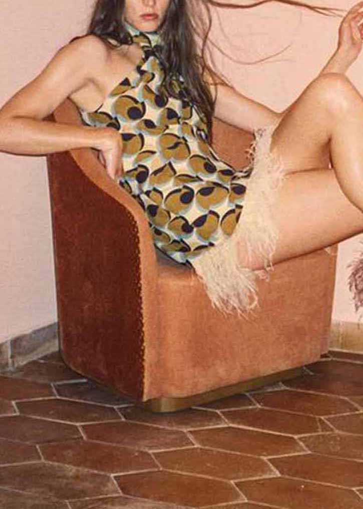 Stylish Cotton Dress Geometric Print Mid Patchwork Tassel