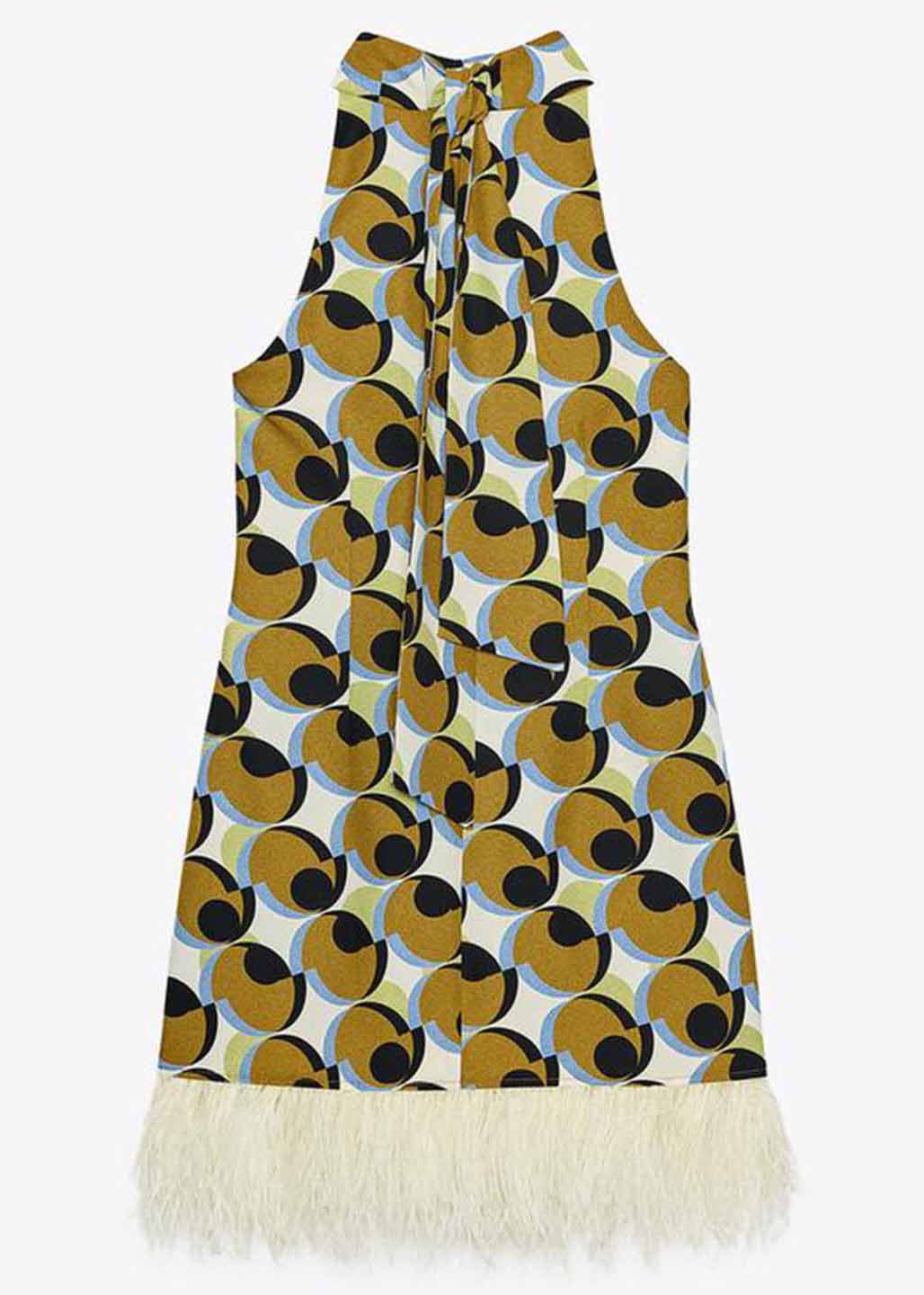 Stylish Cotton Dress Geometric Print Mid Patchwork Tassel