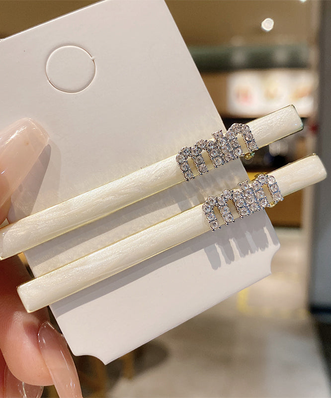 Zircon White Alloy Stylish Pearl Hairpin