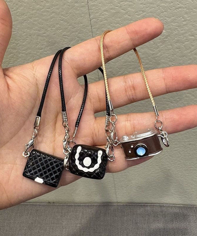 Alloy Camera Keychains Three-Piece Bag Black Set Unique