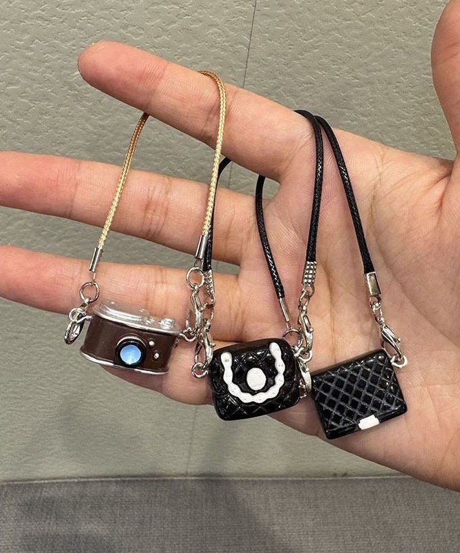 Alloy Camera Keychains Three-Piece Bag Black Set Unique