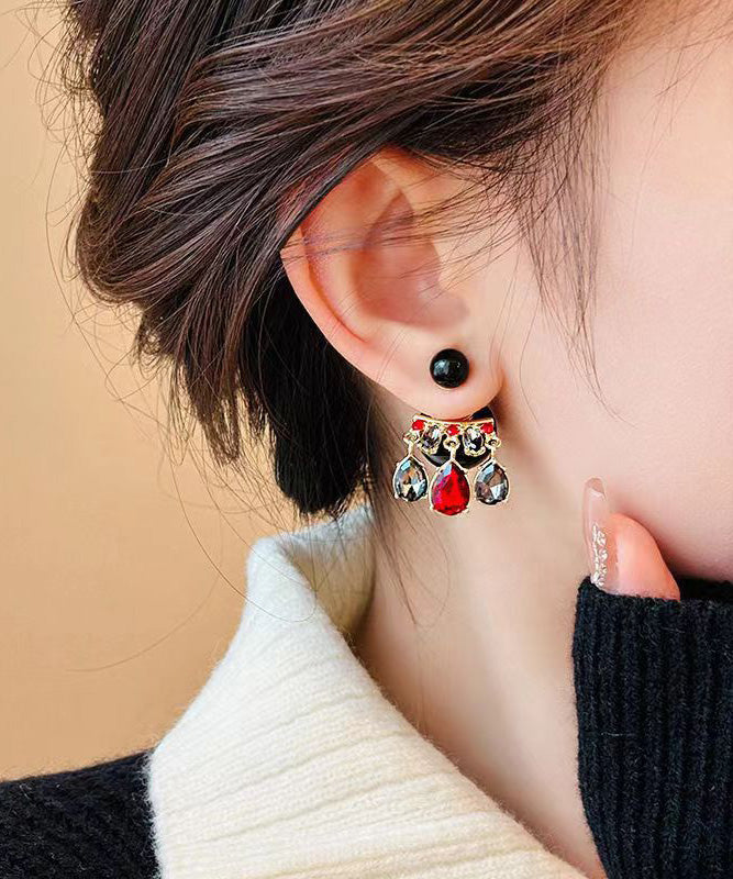 Crystal Drop Tassel Earrings Ball Copper Unique Alloy Colorblock