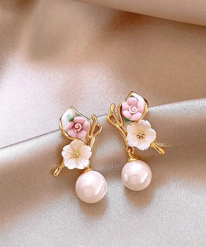 Alloy Rainbow Unique Floral Butterfly Drop Copper Earrings