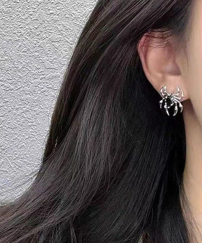 Unique Earrings Copper Spider Silk Overgild Stud