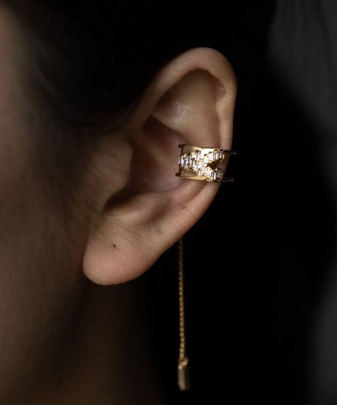 Zircon Silk Overgild Drop Earrings Tassel Copper Unique