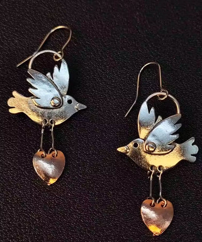 Earrings Copper Brid Love Vintage Drop Little