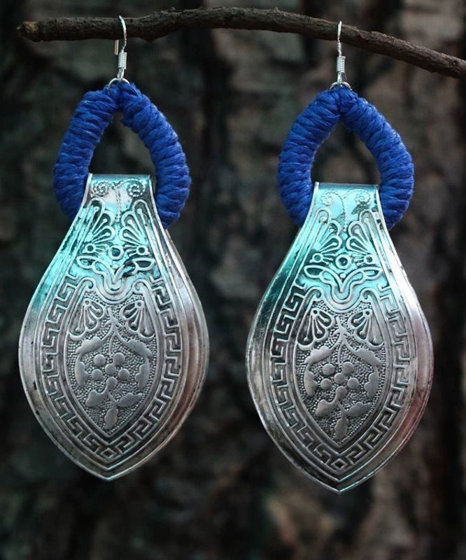 Earrings Hoop Silver Red Vintage Sterling Engrave