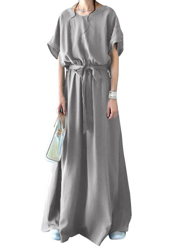 Black Exra Waist Women Dresses Tie Summer Hem Cotton Large