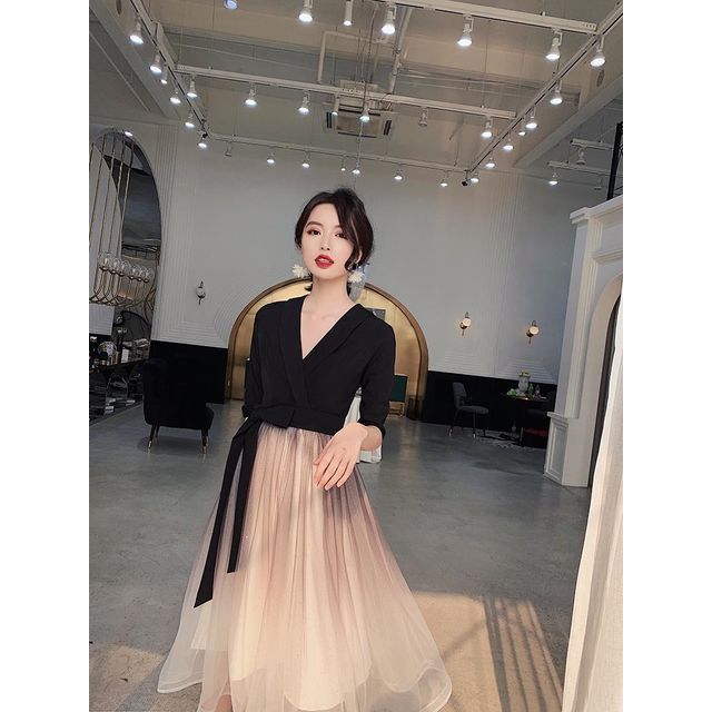 Elbow-Sleeve Sequined A-Line Evening Gown (Various Designs)