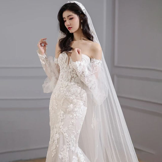 Floral Lace Mermaid Wedding Gown