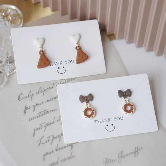Drop Alloy Donut Cheese Earring /