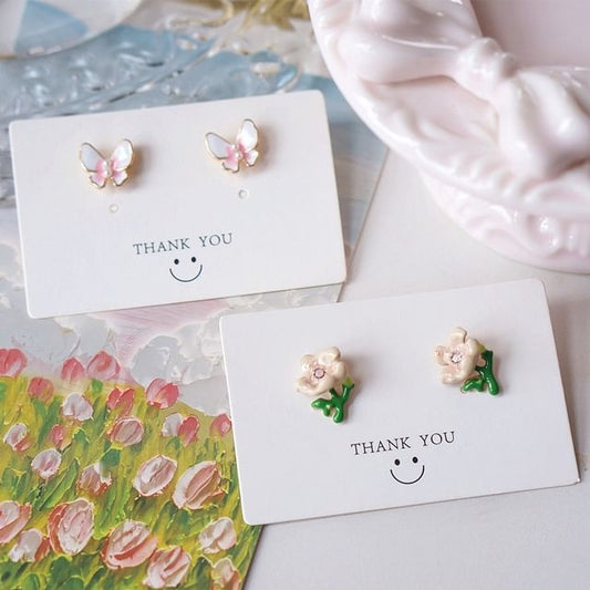 / Earring Butterfly Stud Alloy Floral