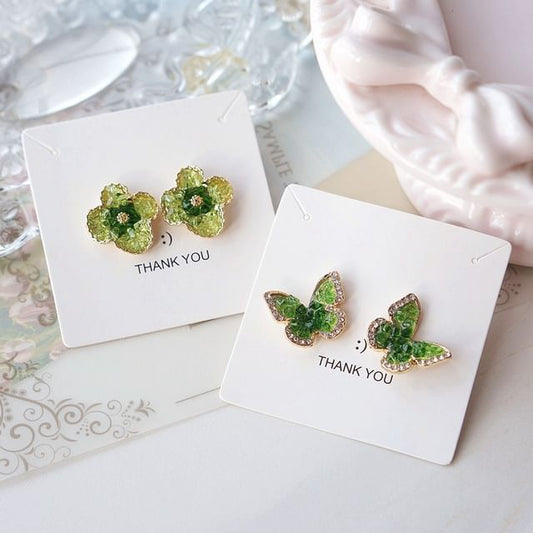 Clip Flower / Stud Butterfly On Earring