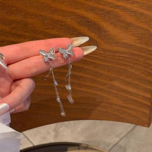 Earring Faux Eye Dangle Stone Butterfly Alloy Cat