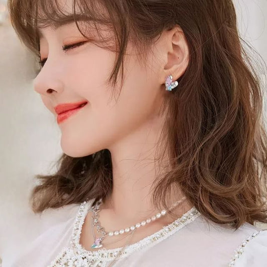 / Stud Sterling Silver Cuff Earring Ear Panel Heart