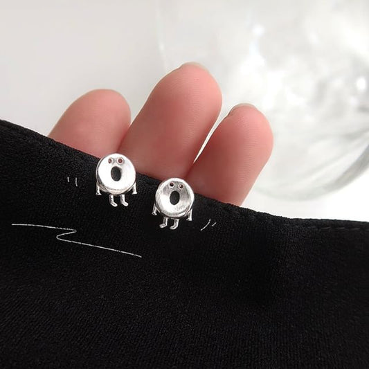 Stud Silver Sterling Earring 925 Cartoon