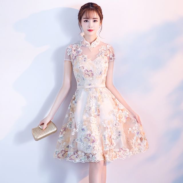 Floral Embroidered A-Line Qipao (Various Designs)