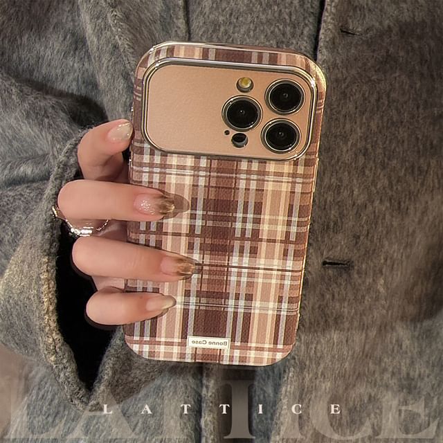 / Strap Phone Case Set Plaid