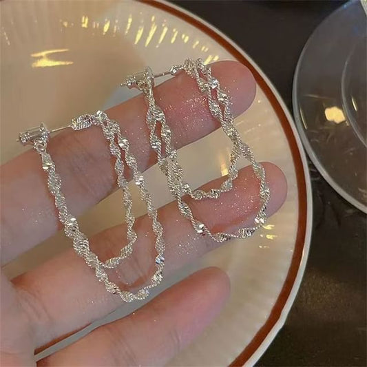 Hoop Earring Layered Helical Alloy