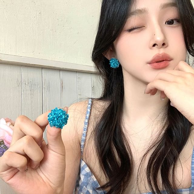 Earring Stud Rhinestone Alloy