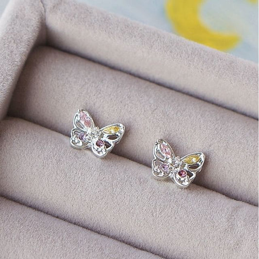925 Earring Sterling Butterfly Stud Silver CZ