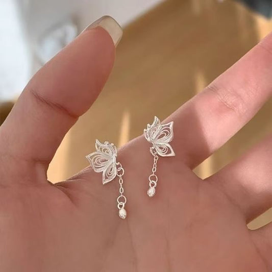 Alloy Butterfly Drop Earring