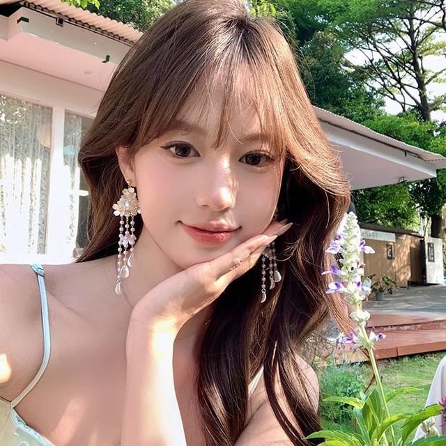 Alloy Floral Fringed Earring