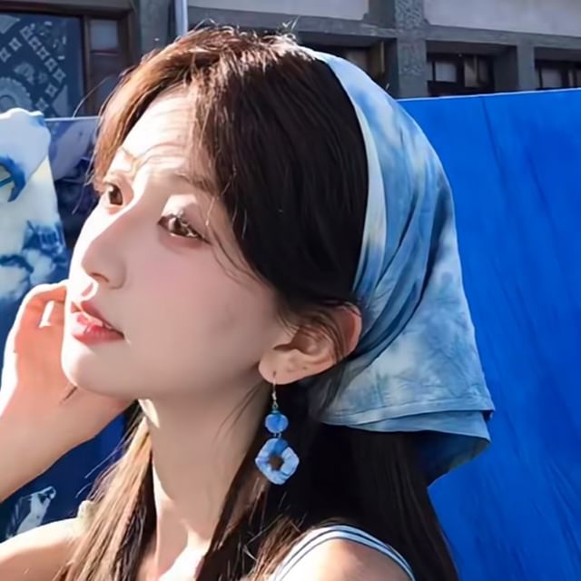 Drop Earring Tie Dye Geometry