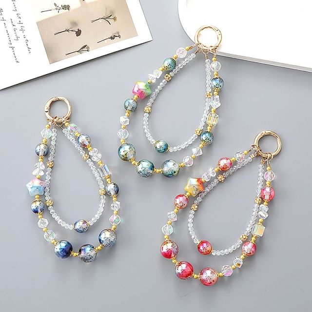 (Various Star Designs) Faux Strap Phone Bead Crystal Layered