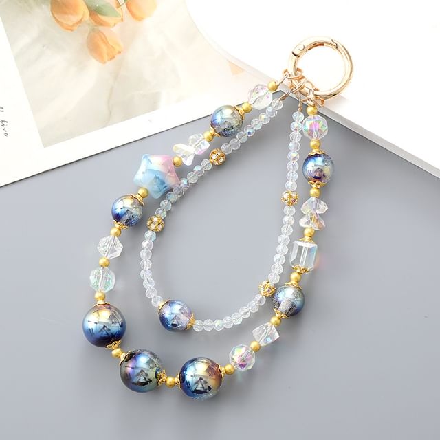 (Various Star Designs) Faux Strap Phone Bead Crystal Layered