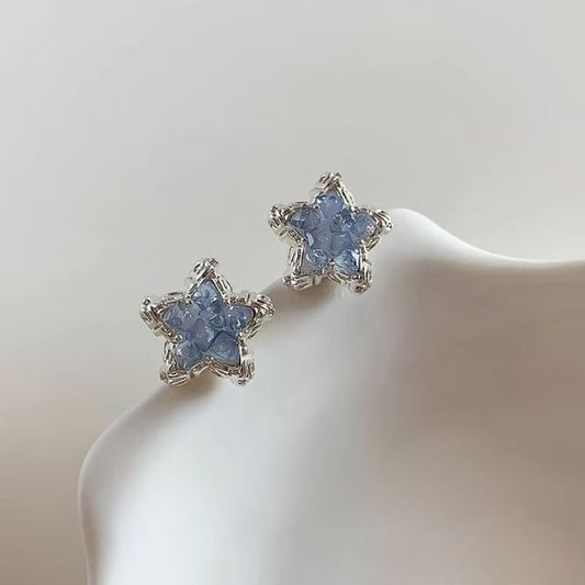 Star Earring Faux Stud Alloy Crystal