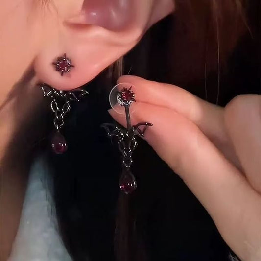 Bat Earring Alloy Rhinestone Dangle