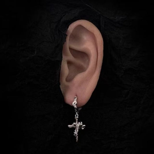 Earring Alloy Cross Drop