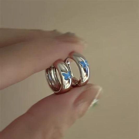 Huggie Earring Glaze Butterfly Alloy