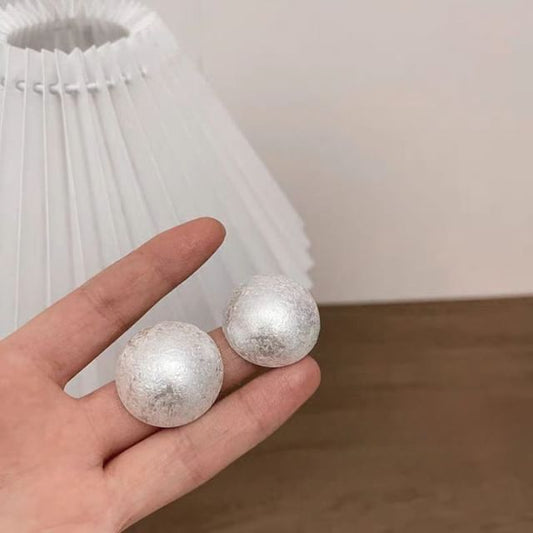 Stud Brushed Bead Earring Alloy