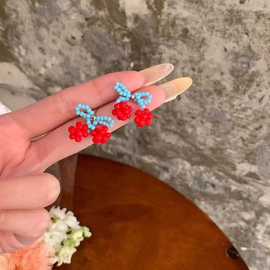 Bead Earring Stud Cherry