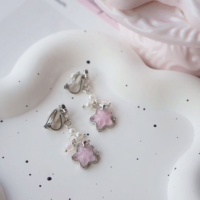 / Earring Dangle Star Clip On