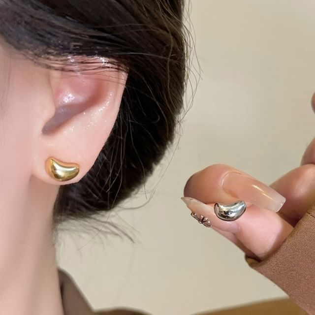 Stud Silver Bean Earring 925 Sterling