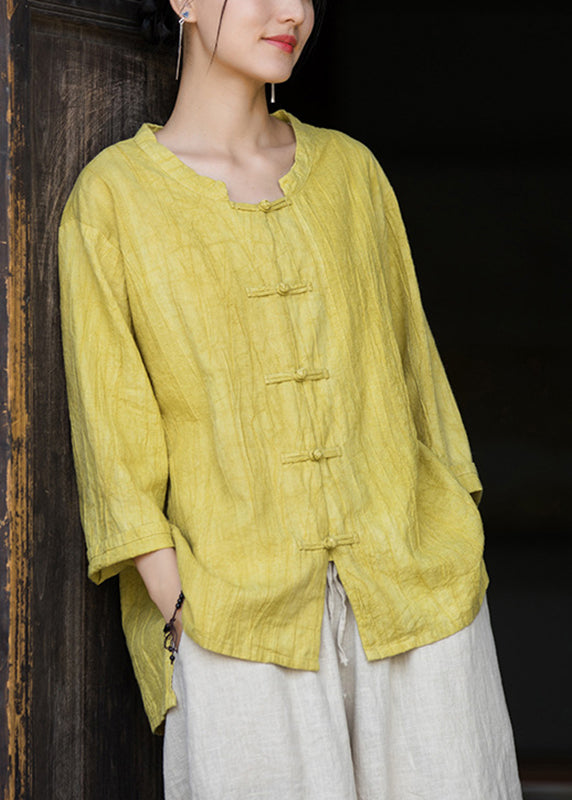 Gelbe Tie-Dye-Shirts mit niedrigem und hohem Design für den Herbst QB009